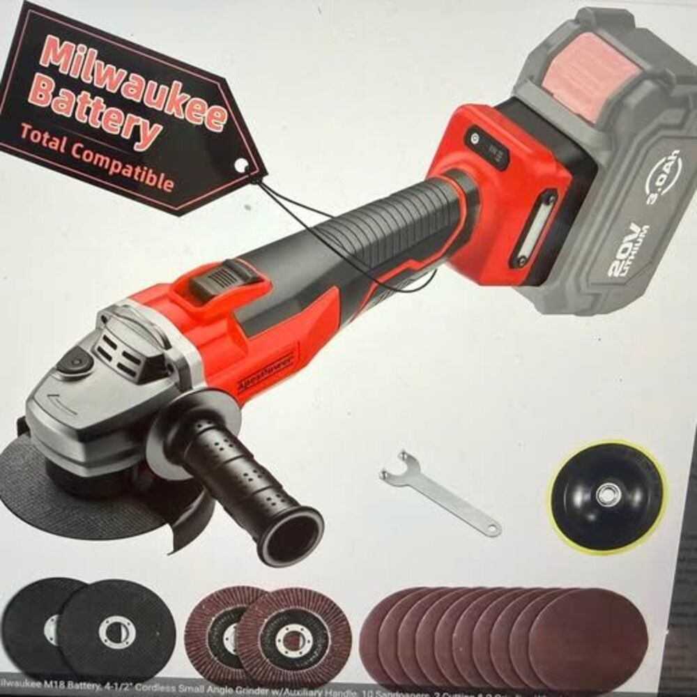 ApexPower MK-7601 Cordless Brushless Angle Grinder tool- no battery included